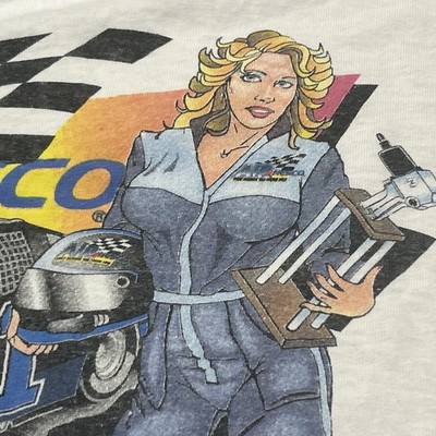 Air Nesco Racing Vintage T Shirt Single Stich Checkered Flag Hot Girl