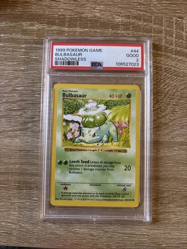Pokémon TCG Bulbasaur Shadowless PSA 2