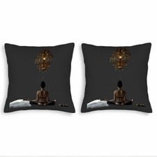 Set of 2 18x18in Throw Pillow Covers - Elegant Geometric Pattern Design
