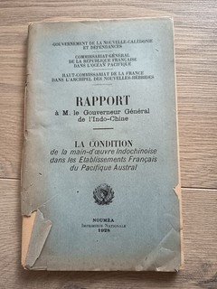 1928 Colonial Era Colonialism Indochian Report Noumea