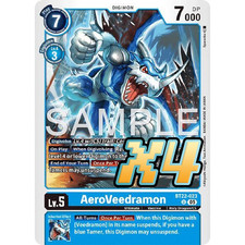 4X AeroVeedramon BT22-023 Uncommon Cyber Eden NM Digimon CCG