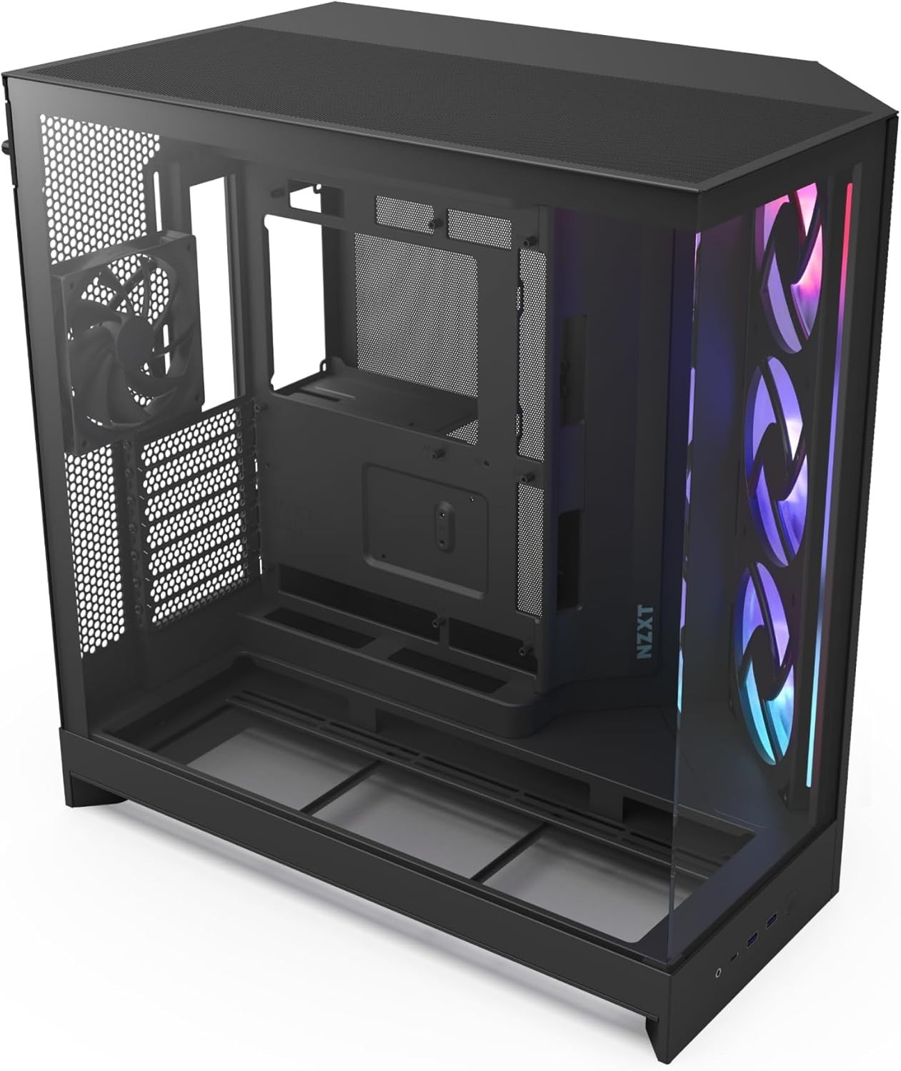 NZXT H9 Flow RGB (2025), Dual Chamber Mid Tower, Black, 3x 140mm RGB Core, Rever - Image 6