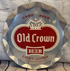 Vintage Old Crown Beer Sign Bottle Cap Design Light Lively Fort Wayne IN USA 15"