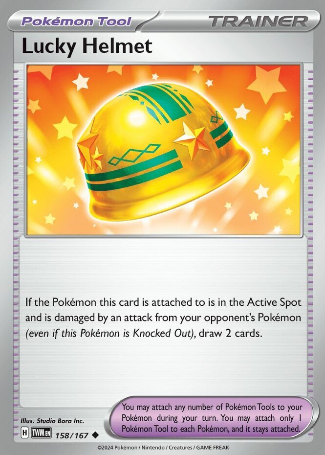 x4 Lucky Helmet - 158/167 - Uncommon Pokemon SV06 Twilight