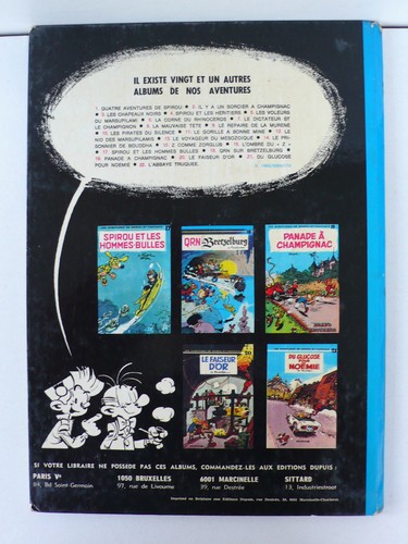 SPIROU ET FANTASIO FRANQUIN LE VOYAGEUR DU MESOZOIQUE DUPUIS 1972 ROUND BACK - Picture 9 of 9