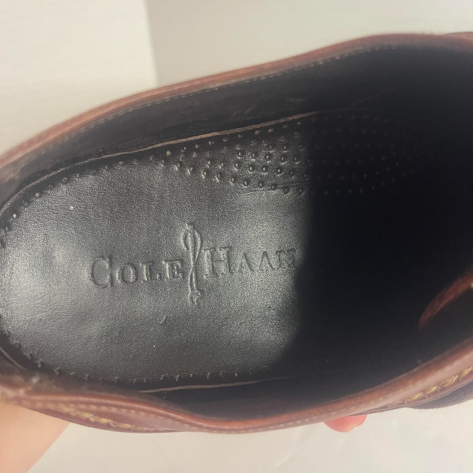 SAOLA Scarpe eleganti da uomo Cole Haan derby in pelle marrone cognac taglia 9 5 M
