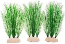 3Pcs Aquarium Decorations Fish Tank Artificial Green Water Plants Made of Sil...