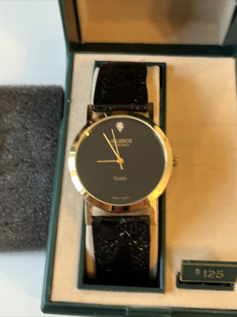 NOS Vintage ladies Helbros Invincible  Watch - 26mm case original box & warranty Helbros Invincible Diamond quartz watch - vintage in Box  main image 2