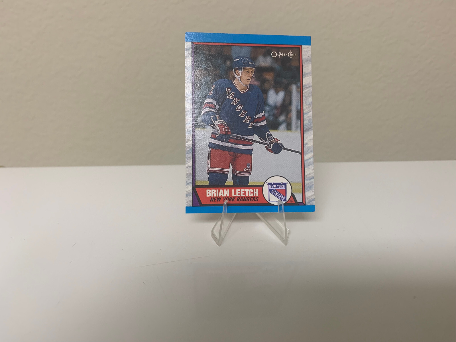 1989-90 O-Pee-Chee OPC #136 Brian Leetch RC Rookie Card New York Rangers
