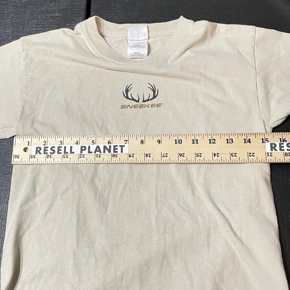 Camiseta Sneekee Niños Jóvenes Pequeña 31x19 Marrón Caza Alce Montaña Foto 2 de 4