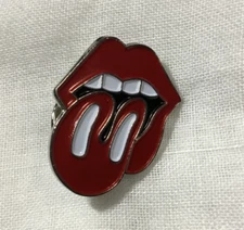 3/4" ROLLING STONES Lips Logo Metal Enamel Hat / Lapel Pin