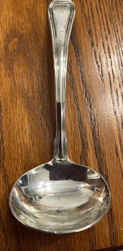Antique Gotham Sterling Silver Gravy Ladle Spoon Monogram H” 7 1/2” E&P N104.
