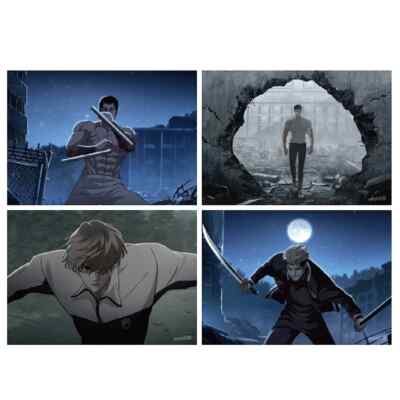 Lookism Official MD GOODS ANIMATION POSTER 4PCS SET/Korea Webtoon Bromid VERSIEGELT