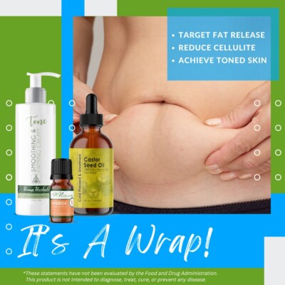 It's a Wrap Organic Cellulite and Belly Fat Reducer Kit | Get a Snatched Stomach