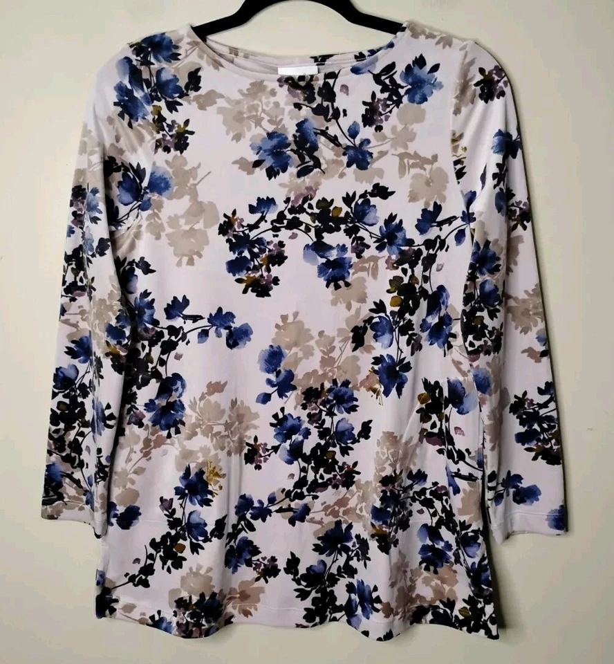 Nuevo con etiquetas Pure Jill J.Jill Floral Terciopelo Top Bolsillos Talla XSP Femenino Cottagecore Foto 3 de 4