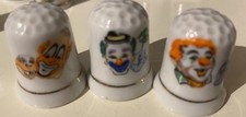 3 Fingerh&uuml;te - Clown mit Zeigefinger / Hund / Schirm