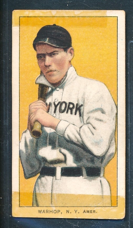 T206 Piedmont 350: JACK WARHOP New York Yankees ~ VG-EX to EX (tape)