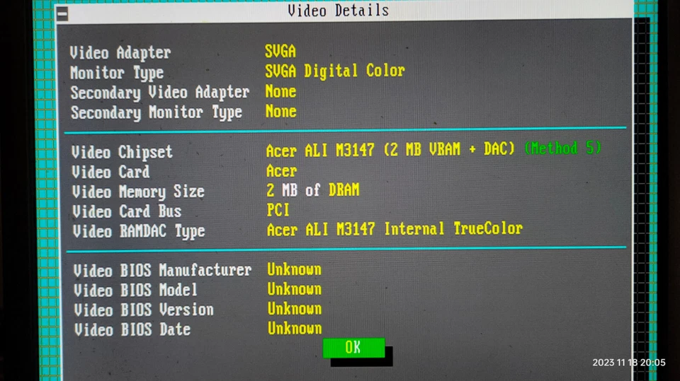 Tarjeta PCI VGA 1996 rara Acer M3147V 2 MB para retrogaming o colección Foto 3 de 4