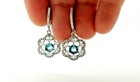 925 Sterling Silver Aquamarine Handmade Women's Earrings 1.25 IN — photo 3
