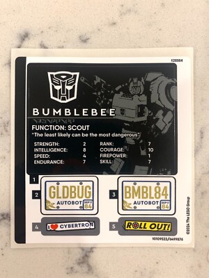 LEGO STICKER SHEET for 10338 Bumblebee, New & Genuine!