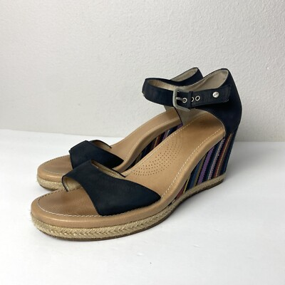 #ad UGG wedge heels open toe ankle strap leather size 11 $44.00