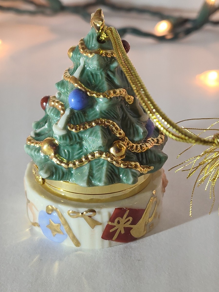 Lenox Hinged Trinket tree Box Christmas Ornament Treasure