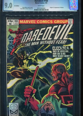 Daredevil #168 CGC 9.0 1st app of Elektra /UK Price Variant
