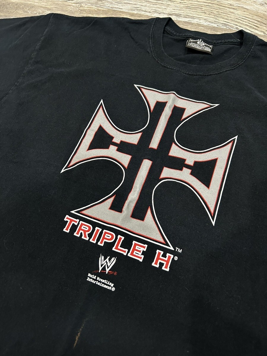 00s custom culture cross ロンT archive Vtg WWE Triple H Iron Cross Logo Tee Wrestling 90s 2000s y2k