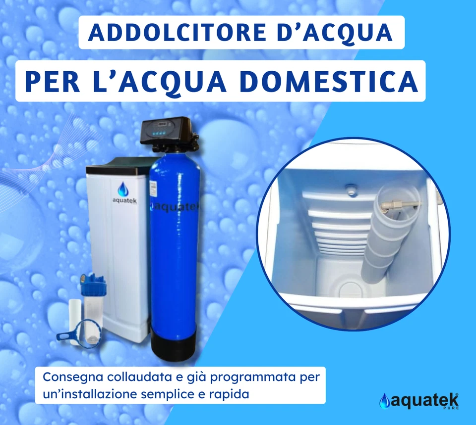 Addolcitore Acqua Automatico Aquatek Wave 25 LT Doppio Corpo Anticalcare Resina - Immagine 2 di 4