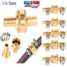 1-5 Set 1/2" Garden Hose Mender End Repair Kit Water Hose Male Female Connector