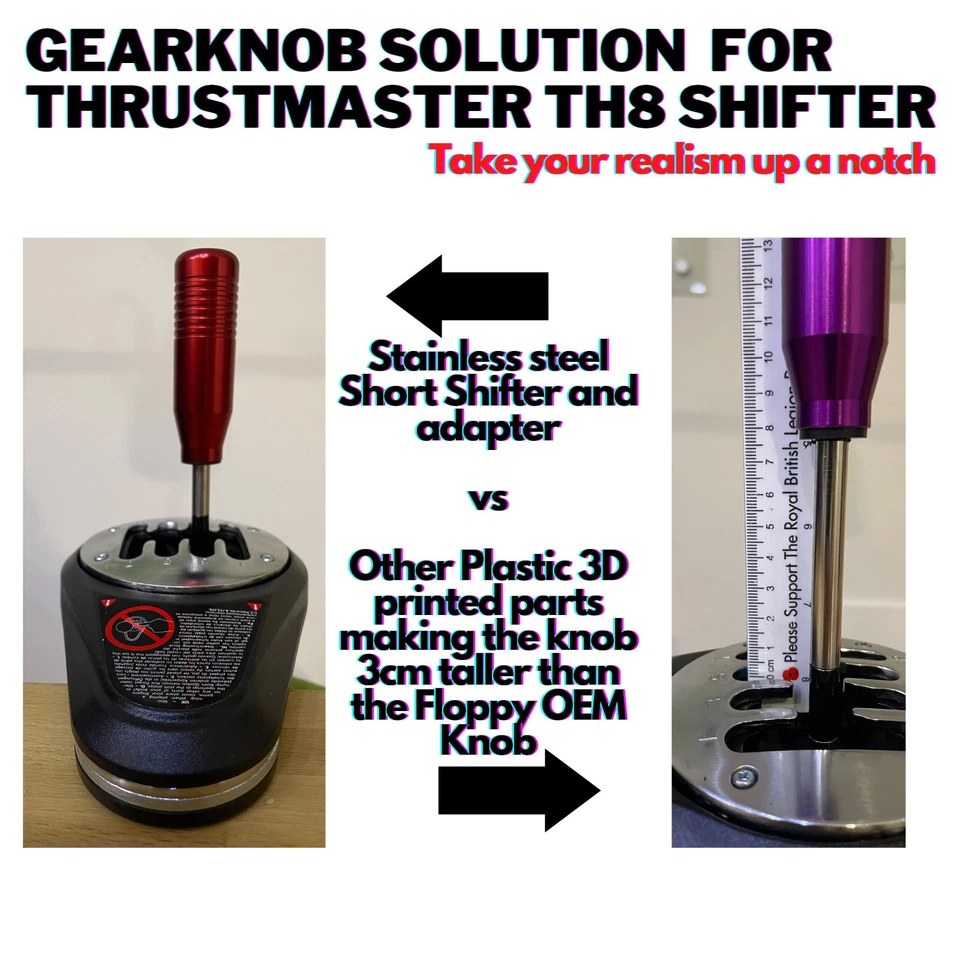 Thrustmaster TH8A gearbox Aluminium gear Knob including Short Shifter Mod - Image 3 of 4