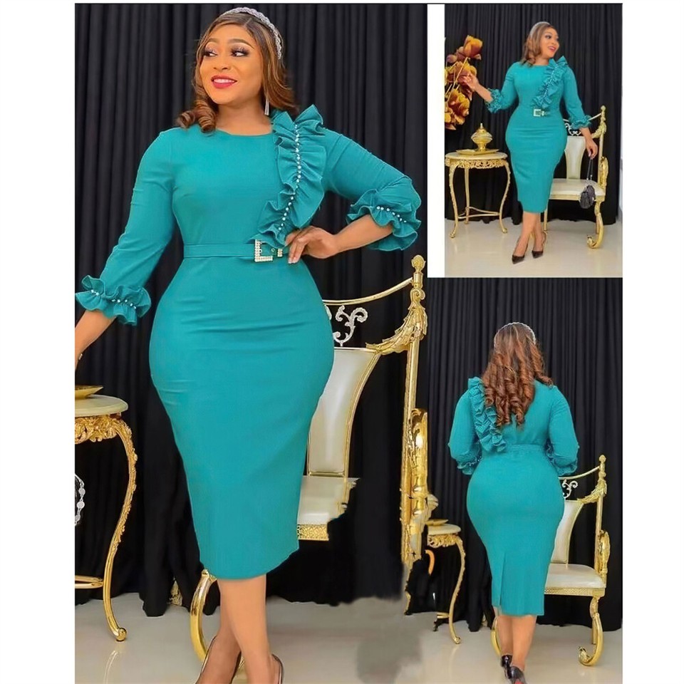 Plus Size African Party Dress for Women – Dashiki Diamond Print Bodycon Maxi Gown main image 1