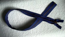 26 inch Navy Blue  Antique Brass Metal 5 YKK Zipper Separating New 