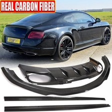 For Bentley Continental 2012-2016 Real Carbon Front Lip Side Skirt Rear Diffuser