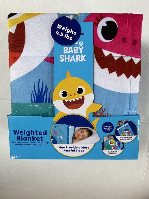 Baby Shark Kids Weighted Blanket, 4.5lb, 36 x 48 Nip Pink Fong Plush