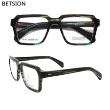 Hand Made Vintage Square Eyeglass Frames Acetate Full Rim Retro Reading Glasses