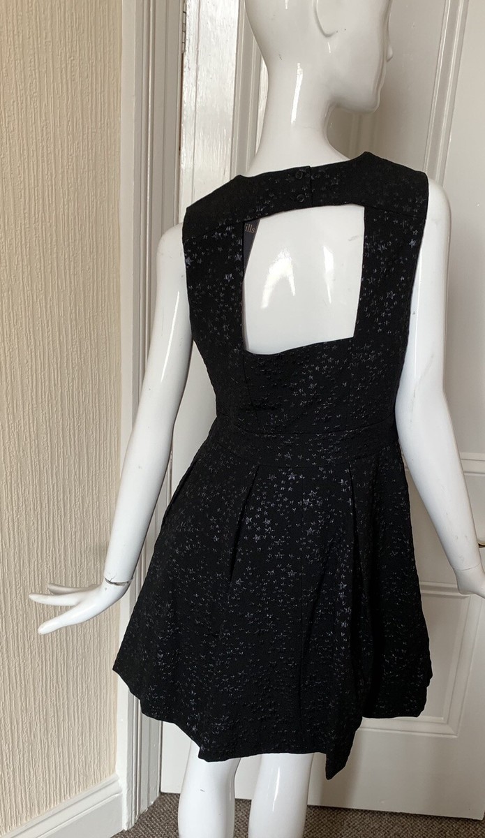 OLD STOCK JACK WILLS TICKTON STAR JACQUARD Dress Black XS