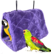 Winter Warm Bird Nest House Shed Hut Hanging Hammock Finch Cage Plush Fluffy Bir