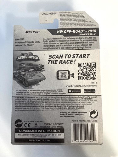🆕 HOT WHEELS HW OFF ROAD - AERO POD JUNGLE RALLY - 4x4 / TRUCK - LONG CARD - Picture 4 of 4