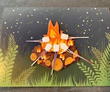 Campfire Marshmallows Card! Camping Invitatio...