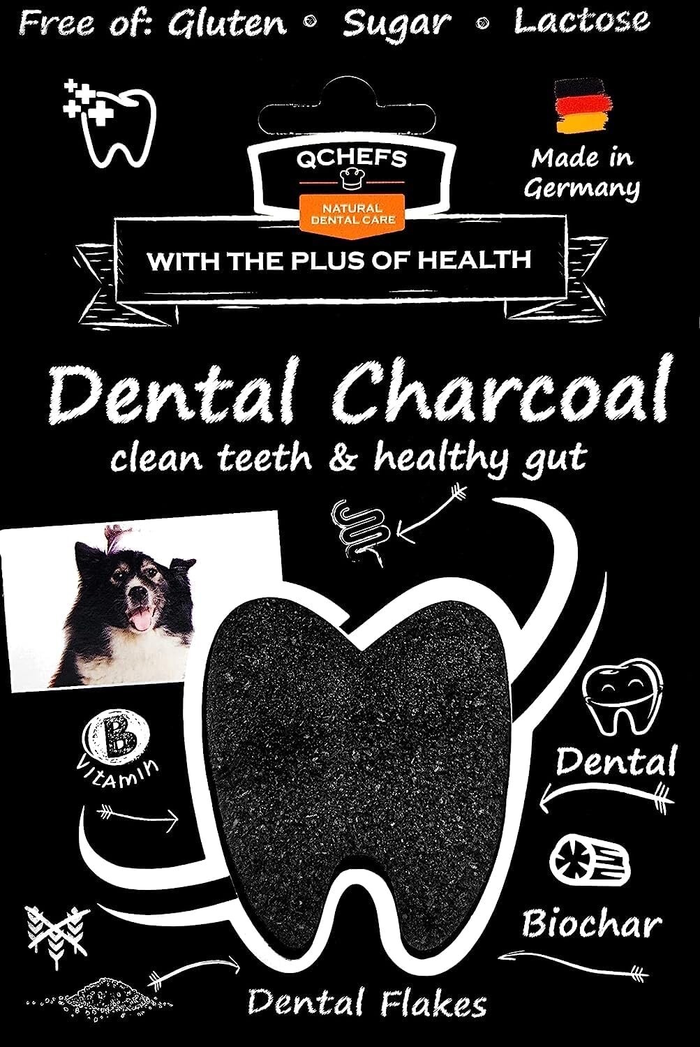 QCHEFS Dental Charcoal for Dogs&ndash;One Month Supply*-Food Topper-After Meal L