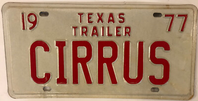 TX vanity CIRRUS CLOUD license plate Weather Forecast Meteorologist Aircraft Sky
