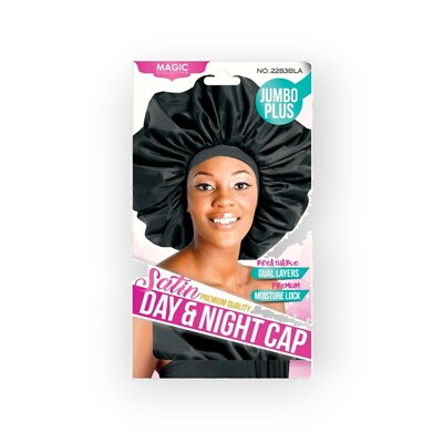 Magic Collection Satin Day & Night Cap - Magic JUMBO PLUS Color# Black