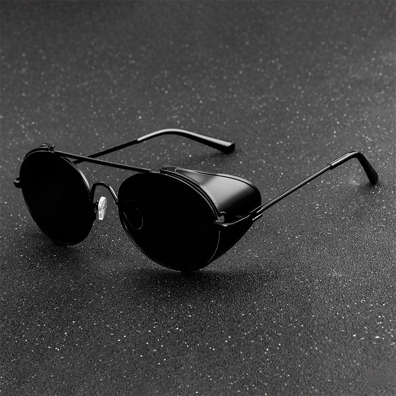 Vintage Retro Steampunk Men's Sunglasses Side Shields Round Metal Glasses Womens eBay