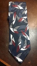 CRESENT BAY BLACK RED ABSTRACT  MODERN DESIGNER  MEN'S NECKTIE  
