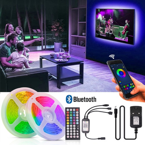 1-30M LED Strip Lights 5050 RGB WiFi Bluetooth Color Change Remote for Rooms Bar - Picture 6 of 17