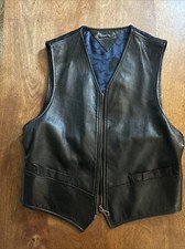 Vintage Soft Blk Pelle Leather Vest DC Comic LIC. Subtle Batman Design  94 Rare