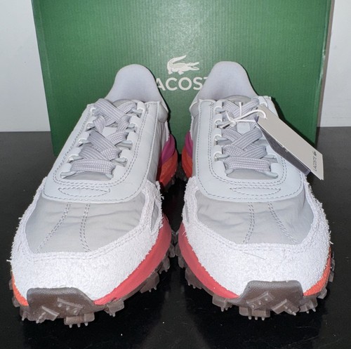 Lacoste ELITE ACTIVE 2025 Women's Sneaker Light Gray / Orange. Size 7.5 USA - Picture 12 of 23