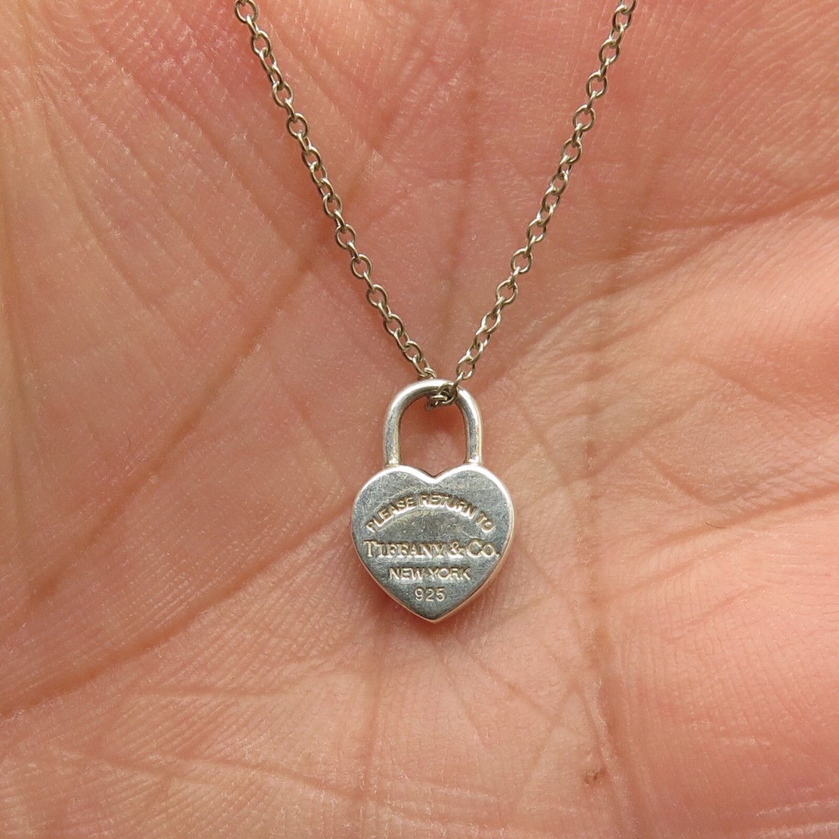 Tiffany & Co. Return to Heart Lock Padlock Pendant Necklace 16