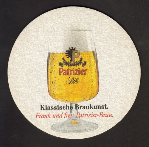 Old beer mat-coaster, Patrizier-Bräu, Nuremberg/Middle Fr +1996 #1440#